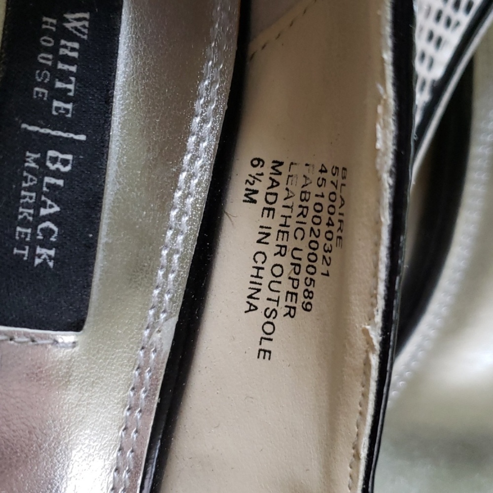 White House Black Market shoes. Peep. Snake. Black size 6.5 - Picture 3 of 8